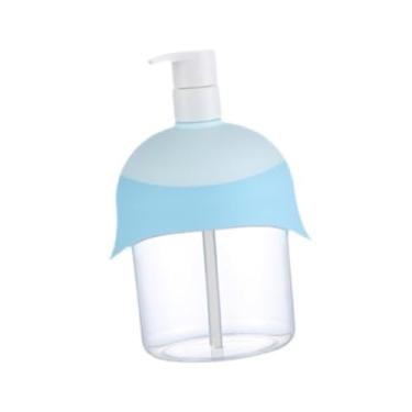 Imagem de MotiveTech Dispensador de sabonete líquido com bomba, frasco transparente e charmoso, espumador de banho, elegante recipiente para sabonete líquido para, Azul