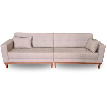 Imagem de Sofá  Gianni Bipartido Tecido Acquablock Pé Base Madeira  270cm - 4R E