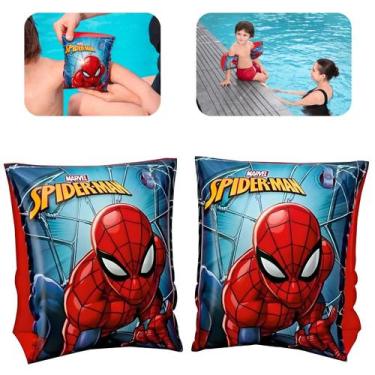 Imagem de Boia De Braço Infantil Spider Man Inflável Segurança Suporta 27kg Cria
