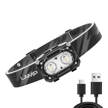 Imagem de Lanterna Frontal LED | Lanterna Com Sensor De Movimento E 6 Modos - Com Sensor De Movimento LED Recarregável Luz De Capacete - Para Campismo Caminhadas Noturna Caminhada Trabalho Reparação De Carros