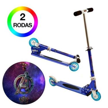 Imagem de Patinete Super Heróis Avengers 2 Rodas Ajuste de Altura Azul - DM Radi
