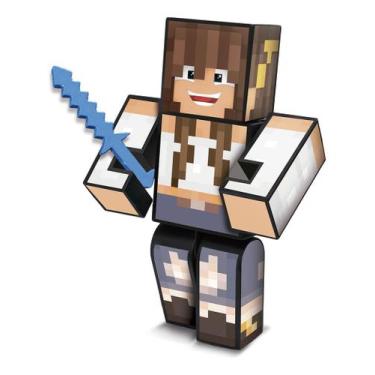 Imagem de Kit Minecraft Duda Berud 15cm Algazarra Espada Picareta Machado - Alga