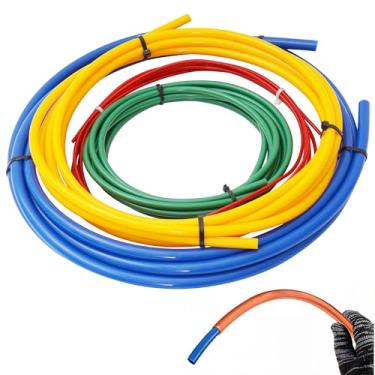 Imagem de Kit de extensão de tubo de cobre de 4 peças, 1/10.2 cm 1/5.1 cm 3/20.3 cm 5/8 PE protetor de tubo de cobre de plástico para reparo de HVAC e geladeira, evita deformação do tubo de condicionamento