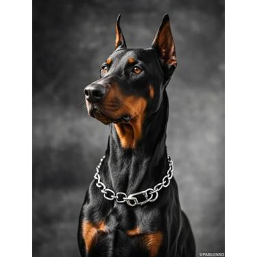 Imagem de UPABLUNSO Doberman Pinscher Kits de pintura de diamante DIY Stitch Diamond Art 5D Full Round Drill Paint por Diamonds Bead Painting para iniciantes, casa, sala de estar, quarto, escritório, decoração