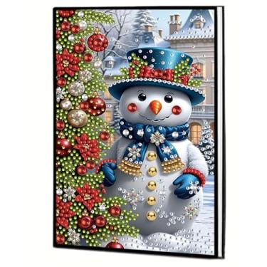 Imagem de MaiYiYi 5D Christmas Snowman Diamond Art Notebooks, Christmas Tree Notebook Diamond Painting Arts Crafts Kit for Study Home Office Art Drawing (8.18 X5.70 in)