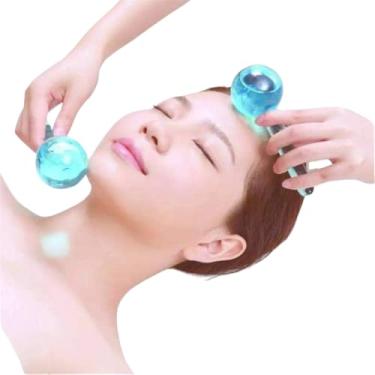 Imagem de Massageador Facial, Esferas de Gel Azul, Terapia Fria, Cuidados com a Pele, Reduz Inchaço