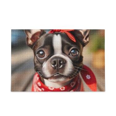 Imagem de Quebra-cabeça de cachorro fofo resistente 2 mm peças desafio quebra-cabeças para adultos 500 peças