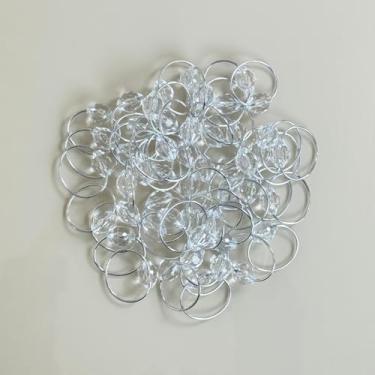 Imagem de Kit 50 Pçs Anel para Guardanapo 50 Lugares Cristalino 4x3cm Argola Prata - Restaurante, Buffet, Festa, Hotel