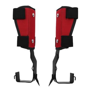 Imagem de Fockety Conjunto de Pontas de Escalada Em árvores, Esporas de Escalada Em Aço Inoxidável Com Arnês de Segurança, Pedal Alargado Antiderrapante, Arborista de Equipamento de Em