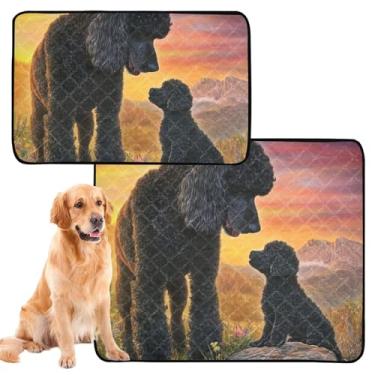 Imagem de TSENQUE Almofadas de xixi laváveis para cães, reutilizável para gatos, poodle, pintura de cachorro, absorvente de cachorro, almofada de penico, impermeável, tapete de cercadinho para cães, médio +