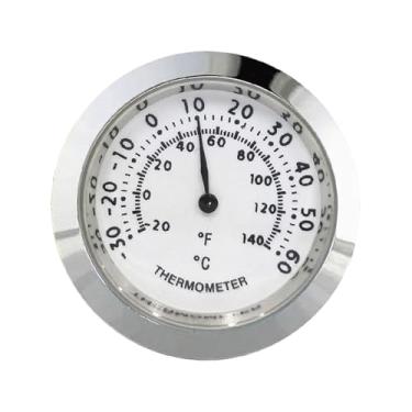 Imagem de Bothyi Termômetro mecânico com números grandes e fácil leitura, termômetro analógico para uso doméstico, cozinhas, armários, salas de estar e geladeiras, Prata 37mm