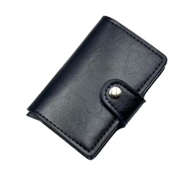 Imagem de Porta-cartão, porta-cartão de crédito masculino, estojo fino para cartão frontal antifurto RFID pop-up automático, carteiras finas de viagem para homens, Preto - 2, Geral