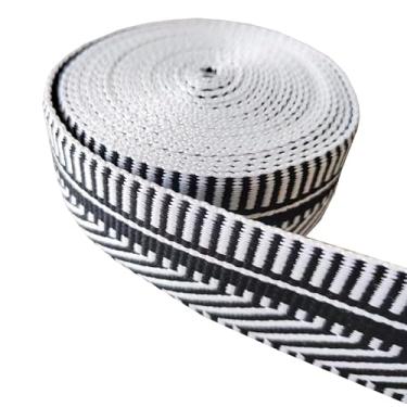 Imagem de VIAILI SYMIE Correia de nylon de 3,8 cm com faixa listrada de poliéster fita resistente para artesanato alças de bolsa alça de bolsa de câmera faça você mesmo coleiras para animais de estimação