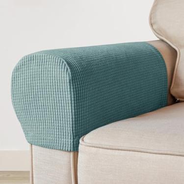 Imagem de Capas para cadeira de apoio de braço, conjunto de 2 capas de poltrona elásticas para braços, capas de braço de sofá de poliéster elastano antiderrapantes capas para poltronas reclináveis para protetor