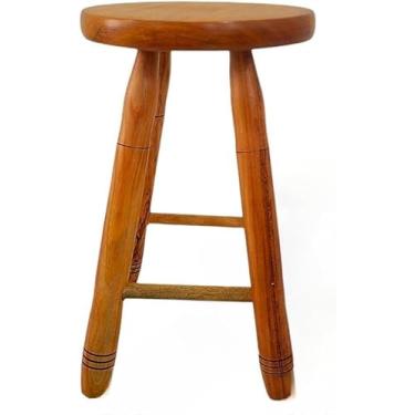 Imagem de DE MADEIRA ENVERNIZADO MÉDIO 50CM MÉDIO TAMBORETE RUSTICO COM VERNIZ BANQUETA