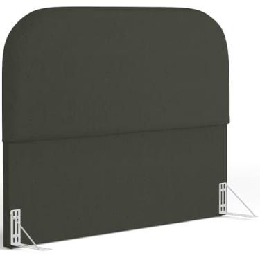 Imagem de Cabeceira Cama Box Casal 140cm Orgânica Lanna W01 Linho Verde Musgo - Lyam Decor