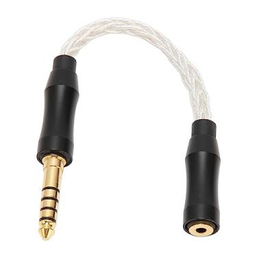 Imagem de aqxreight Cabo de Som Fêmea de 2,5 Mm para Macho de 4,4 Mm Cabo Adaptador de Fone de Ouvido de Cobre de Cristal único para Alto-falantes de Telefones 14 Cm / 5, pol. Cinza Frio Mais para Conectores
