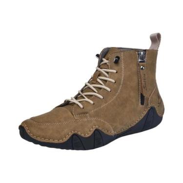 Imagem de Botas Casuais Masculinas De Couro 2025 Feitas À Mão Confortáveis Respi