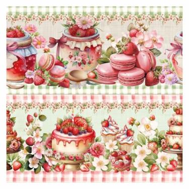 Imagem de Tecido Tricoline Digital Barrado Doces Morangos 100% Algodão