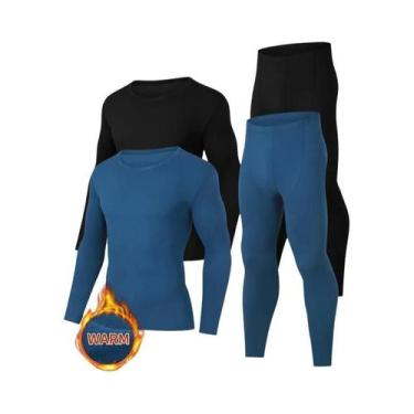 Imagem de Conjunto De Roupa Térmica Masculina E Para Adolescentes Camisa De Mang
