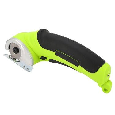 Imagem de ZJchao Tesoura Elétrica Sem Fio, Cortador de Tecido Com Interruptor de Trava de Segurança e de Retificação Automática para Corte de Tecido, Carpete, Couro, Papelão e Materiais Finos (Light Green)