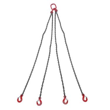 Imagem de Estink Corrente de Elevação 1,5m 4 Pernas Corrente de Suspensão para Elevação Correntes de Suspensão de Aço para Elevador de Motor Ótimo para Todo Tipo de Atividades de (6t)
