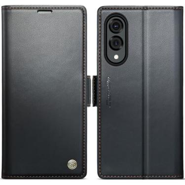 Imagem de WJXEXRS Capa carteira para Samsung Galaxy S25 Edge, elegante capa flip de couro PU com [bloqueio RFID] [suporte para cartão] [função de suporte] capa protetora à prova de choque para Samsung Galaxy