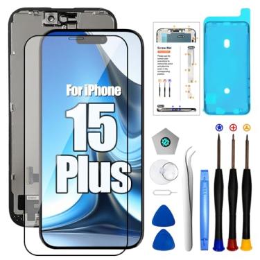 Imagem de Substituição de tela para iPhone 15 Plus de 6,7 polegadas, tela LCD Full HD, digitalizador de tela sensível ao toque, montagem completa + ferramentas de reparo, modelo A3094, A2847, A3093, A3096