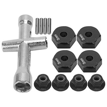 Imagem de Generic Conjunto de Adaptador Sextavado de Roda de Liga de Alumínio de 12 Mm Com Porca Antiderrapante para Carro RC 1/10, Leve e Durável, Inclui Chave Cruzada, Ideal para Entusiastas de RC (#3)