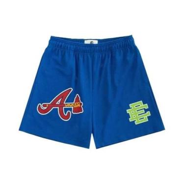 Imagem de Shorts Casuais De Basquete Masculinos Em Malha Floral Para O Verão Eri