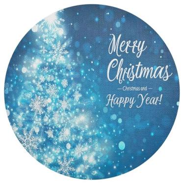 Imagem de xigua Jogo americano redondo para árvore de Natal, conjunto de 1, tapete de mesa redondo antiderrapante resistente ao calor, tapetes de mesa de 48 cm para decoração de cozinha, jantar e festa