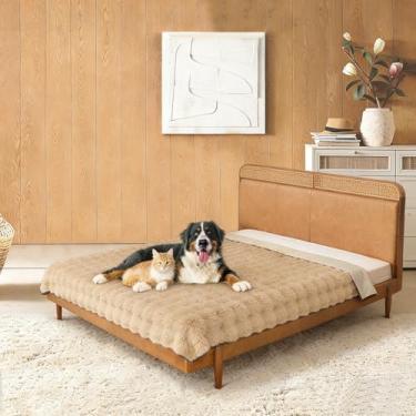 Imagem de Capa de cama de cachorro à prova d'água, cobertor macio de pelúcia com parte traseira antiderrapante para cama, sofá, protetor de móveis para cães e gatos pequenos, médios e grandes (bolhas, 208 x 208