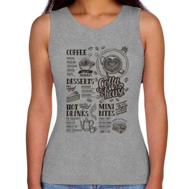 Imagem de Regata Feminina Coffee House Vintage - Foca na Moda, Cinza, G