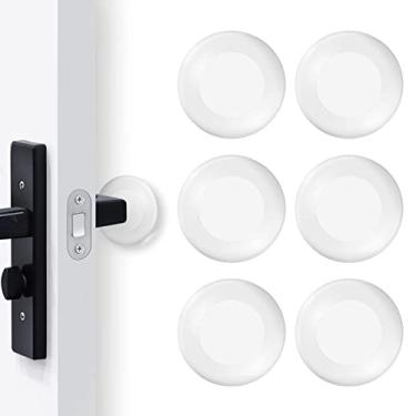 Imagem de Protetor de Parede para Porta com Adesivo Reutilizável Premium Absorvente Impacto Guardião Autoadesivo Bumper Casa Escritório Protegendo Reduzindo Ruído Bater 6 Peças