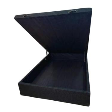 Imagem de Cama Box Baú Viúvo Blindado com Pistão a Gás - Linhão (Linhão - Turim Preto Fosco)