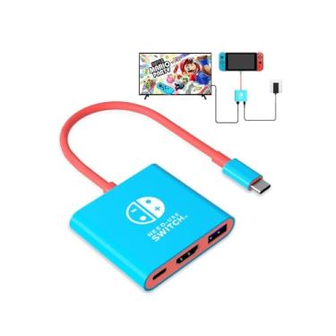 Imagem de Switch Dock Switch Docking Station for Nintendo, Portable Switch TV Adapter Support 4K/60HZ Switch TV Mode Compatible Steam Deck/Switch OLED, Travel Dock with HDMI2.0 USB3.0 Port, Support Switch 2/1