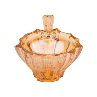 Imagem de Bomboniere Potiche de Cristal Paradise Âmbar Metalizado 12x12cm Wolff