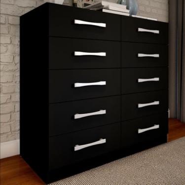 Imagem de Cômoda 10 Gavetas Torres (Preto)