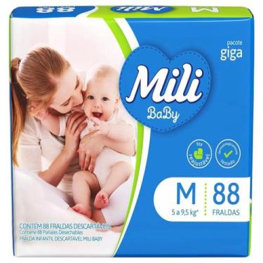 Imagem de Kit c/ 4 Fralda Infantil Descartavel Mili Baby Giga Tamanho - Mili S.A