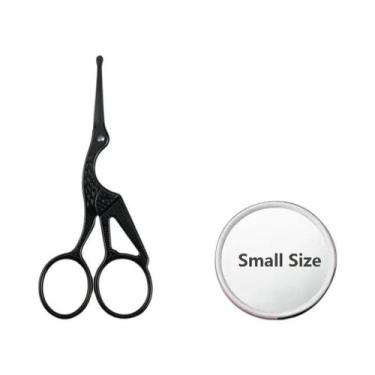 Imagem de Tesoura Profissional De Aço Inoxidável Para Cabelo Facial, Bigode, Nar