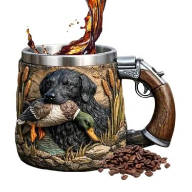 Imagem de Caneca de café - 350 ml reutilizáveis decorativos para bebidas - Caneca de café inspirada em cães, para acampamento em casa, dormitório, hotel, apartamento, festa, chocolate, chá, água, cerveja