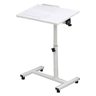 Imagem de Mesa de PC Moderna Minimalista Home Office PC Laptop Mesa de Escrita Durável Mesa de Trabalho com 2 Gavetas Mesa de Vaidade com Mesa Branco Marfim 100 X 50 X 77 cm Escrivaninha (Cor: Branco)