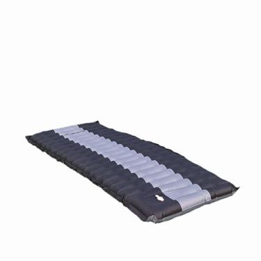 Imagem de HUHUCASE Almofada de dormir inflável extragrossa com bomba embutida, o colchão de acampamento mais confortável, adequado para mochila, viagem de carro e caminhadas, compacto e leve (preto + cinza)