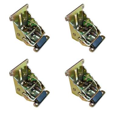 Imagem de QIXIAMO Dobradiça dobrável com trava de 4 peças, dobradiça de travamento automático, suporte de perna de cadeira de metal, dobradiça, suporte de extensão de mesa dobrável