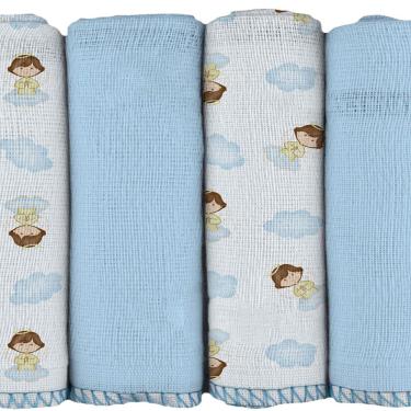 Imagem de Pano de Boca para Bebê 4 Unidades 34 cm x 34 cm Bublim