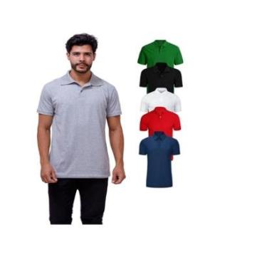 Imagem de Kit Com 5 Camisetas Gola Polo Piquet 100% Poliéster-Masculino