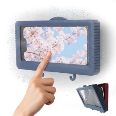 Imagem de DekoTech Suporte de parede para banheiro para telefone e tablet, capa à prova d'água antiembaçamento para chuveiro, compatível com dispositivos menores de 17,3 cm/39,9 cm