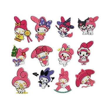 Imagem de Adesivos De Pintura Em Diamante Kawaii Hello Kitty DIY Melody Kuromi B
