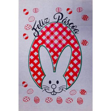 Imagem de Pano De Prato Pascoa 50Cmx70Cm Estampado Coelho 0B Branco