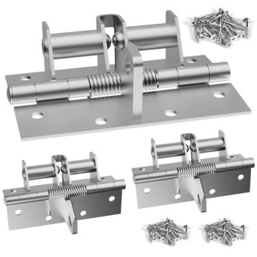 Imagem de Dobradiça automática de porta de 7,5 cm a 10 cm, fecho de porta de madeira resistente com fecho automático, dobradiça de mola de hardware, dobradiças de porta de fechamento automático com